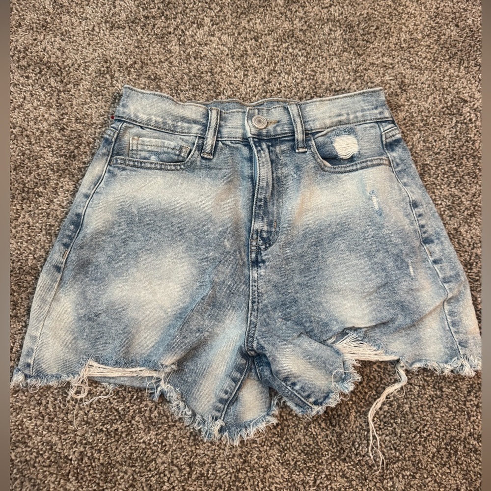 SO Light Blue Distressed Jean Shorts